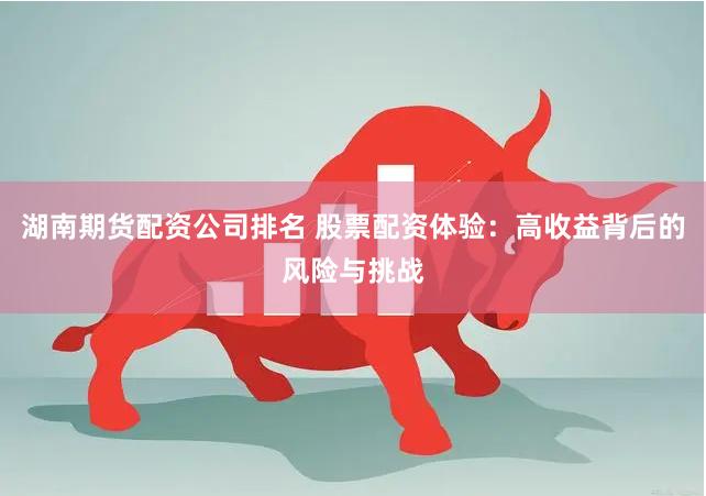 湖南期货配资公司排名 股票配资体验：高收益背后的风险与挑战